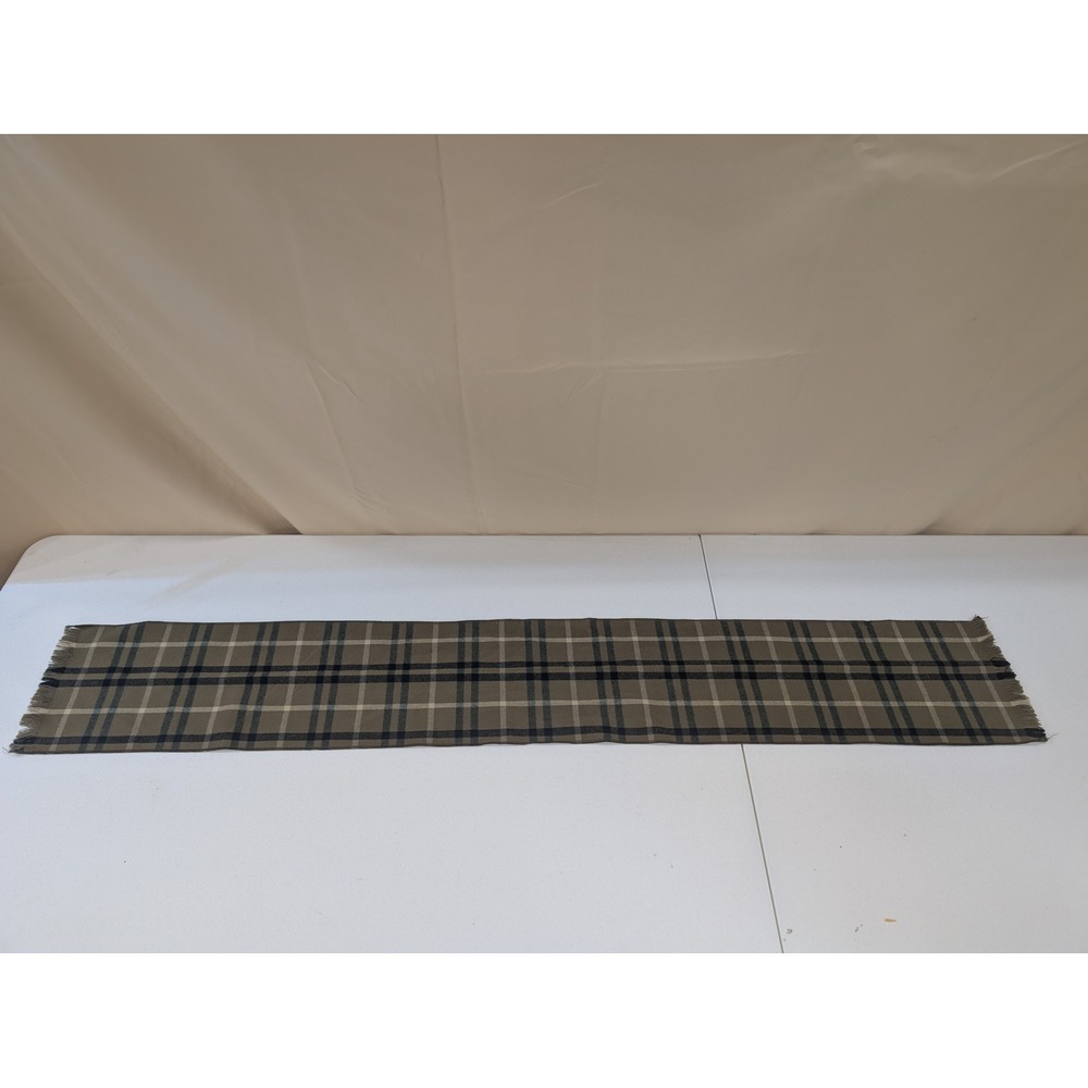 Acrylic Plaid Scarf Lightweight Neutral Colors Casual Style